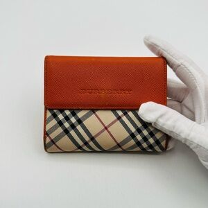 Burberry Nova Plaid Tri Fold Wallet